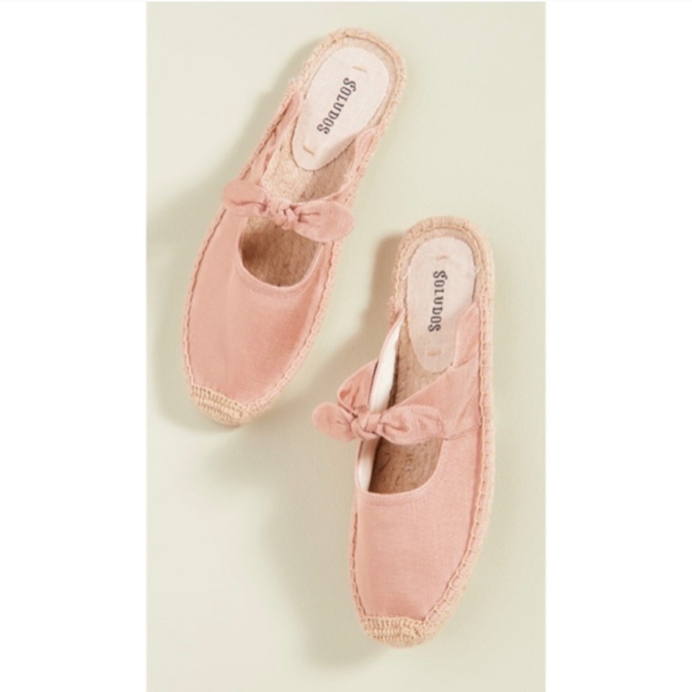 Soludos NWT blush espadrille Bow Slide